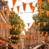 Vlaggenlijn / slinger - 10 meter - oranje vlaggetjes