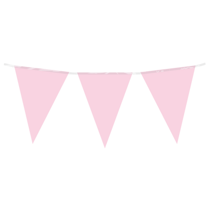 Vlaggenlijn - 10 meter - pastel licht roze