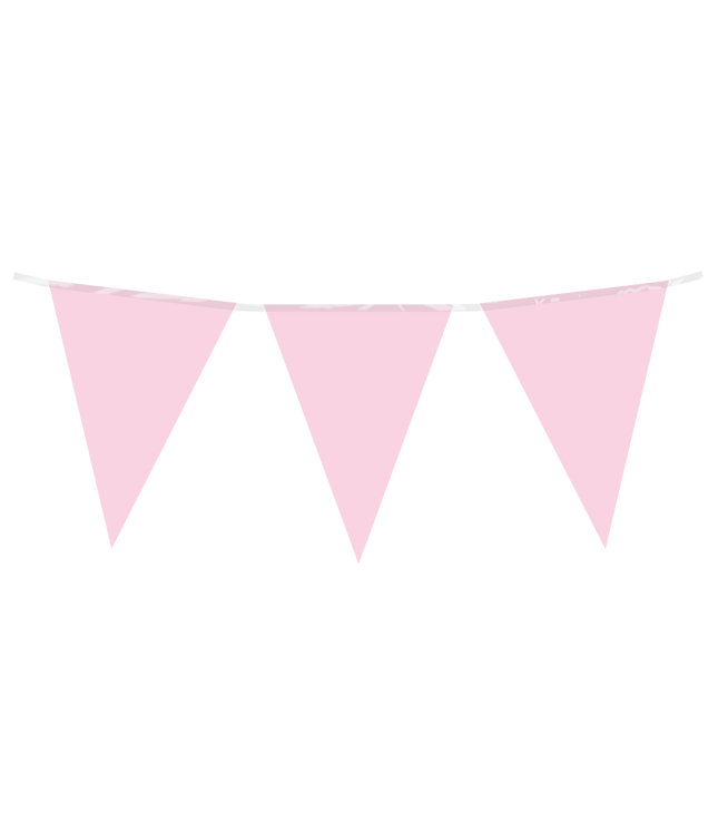 Vlaggenlijn - 10 meter - pastel licht roze