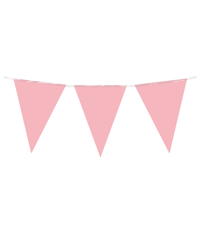 Vlaggenlijn - 10 meter - pastel roze