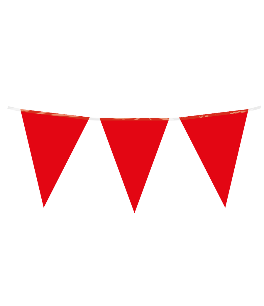 Vlaggenlijn / slinger - 10 meter - rood vlaggetjes