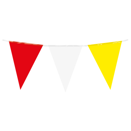 Vlaggenlijn - 10 meter - rood / wit / geel