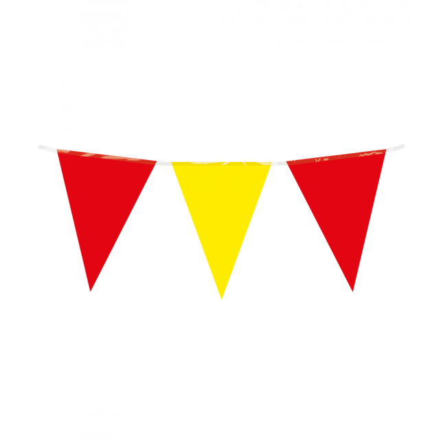 Vlaggenlijn - 10 meter - 20 x 30 cm -  rood/geel