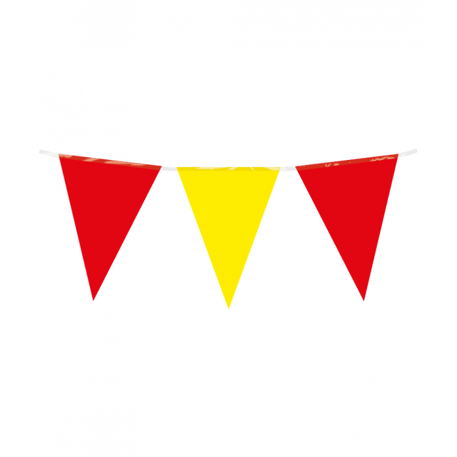 Vlaggenlijn / slinger - 10 meter - rood / geel vlaggetjes