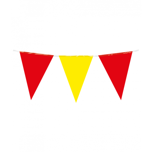 Vlaggenlijn - 10 meter - 20 x 30 cm -  rood/geel