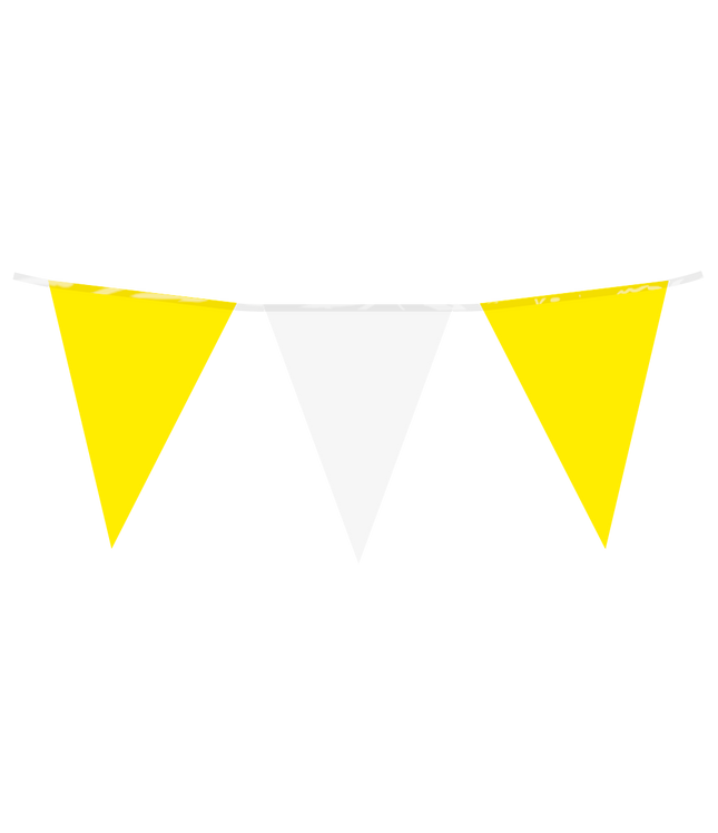 Vlaggenlijn - 10 meter - geel / wit