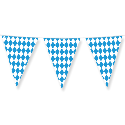Oktoberfest versiering vlaggenlijn - 10 meter - blauw / wit