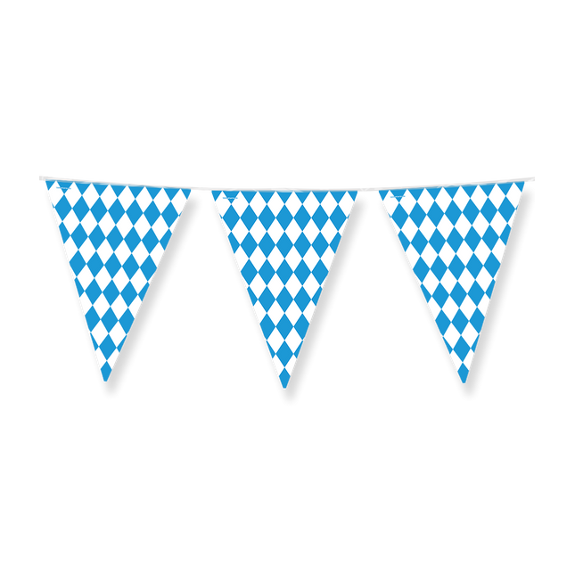 Oktoberfest versiering vlaggenlijn - 10 meter - blauw / wit