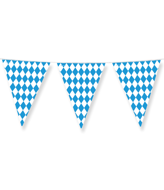Oktoberfest versiering Vlaggenlijn / slinger - 10 meter - blauw / wit vlaggetjes