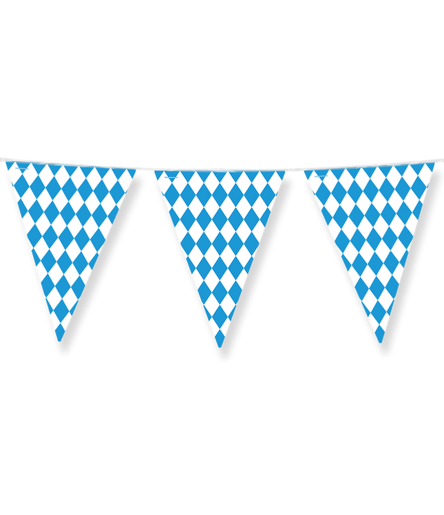 Oktoberfest versiering vlaggenlijn - 10 meter - blauw / wit