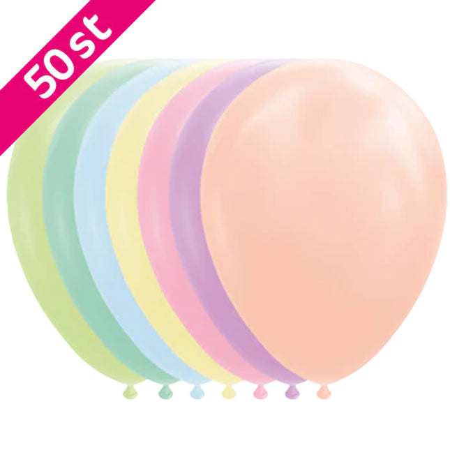 Pastel ballonnen 50 stuks