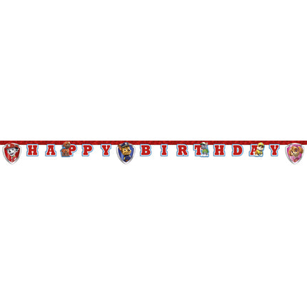 Paw Patrol Papiergirlande „Happy Birthday“ – 2 m