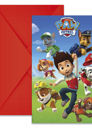 Paw Patrol Einladungen und Umschläge – 6 Stück