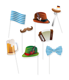 Oktoberfest Photobooth props - 8 stuks