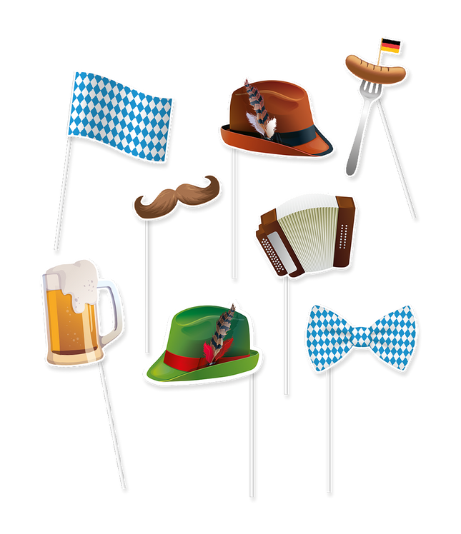 Oktoberfest Photobooth props - 8 stuks