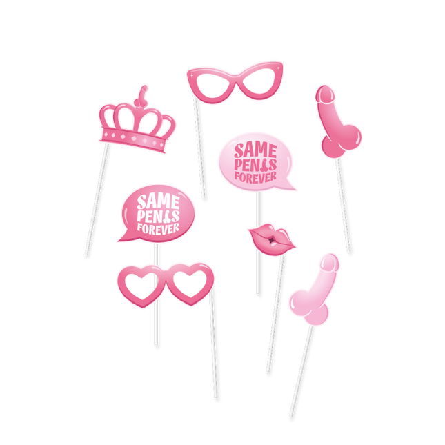 Photobooth props - Same penis forever - 8 stuks