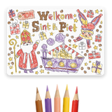 Placemat Sinterklaas - 4 stuks (incl. potloden)