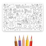 Placemat Sinterklaas - 4 stuks (incl. potloden)