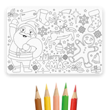 Placemat Kerstmis - 4 stuks (incl. potloden)