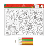 Placemat Kerstmis - 4 stuks (incl. potloden)