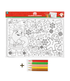 Placemat Kerstmis - 4 stuks (incl. potloden)