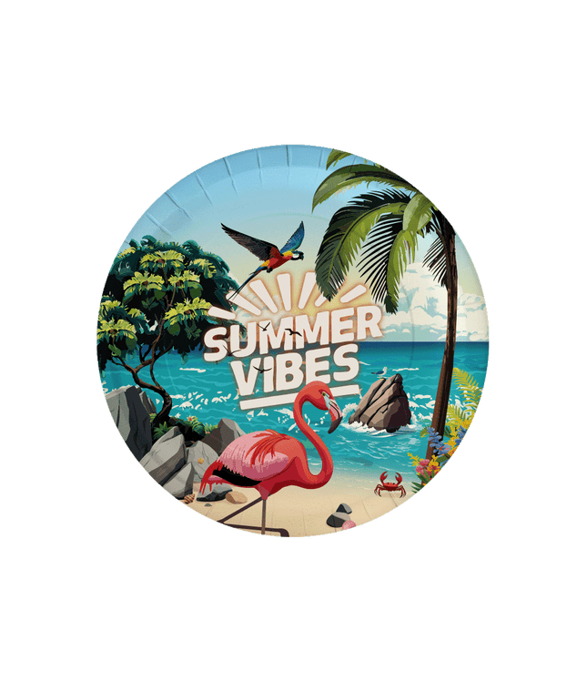 Summer Vibes bordjes - 8 stuks