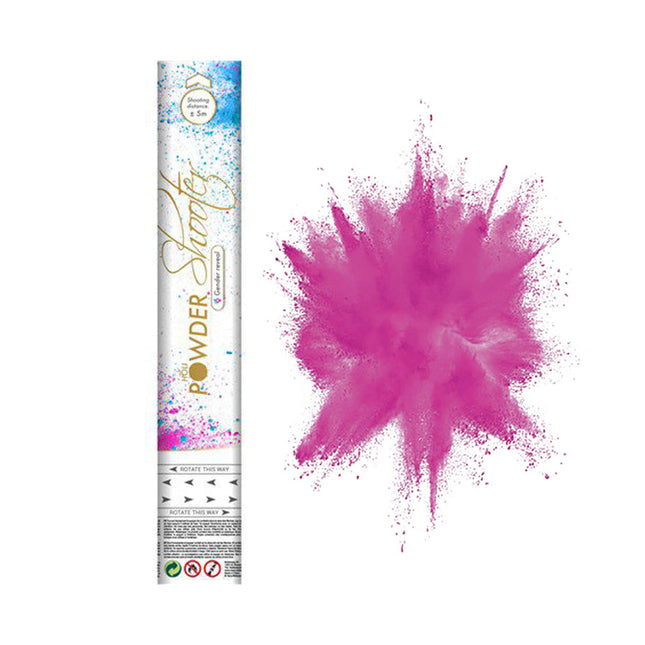 Gender Reveal Poeder shooter - 30 cm - roze