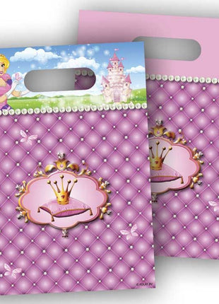 Princess plastic party bags - 6 pieces