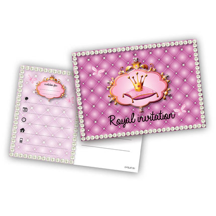 Princess invitations - 6 pieces