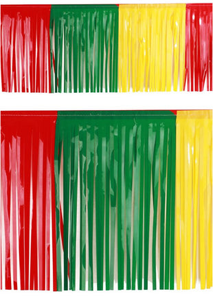 PVC foil garland red/yellow/green - 6 mx 30 cm - Flame retardant