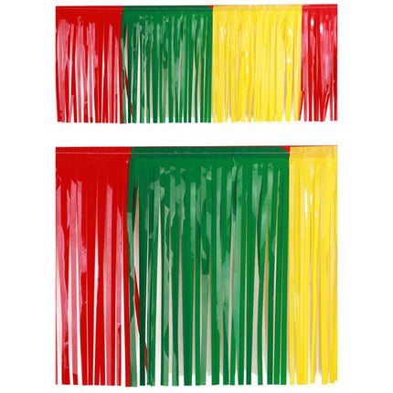 PVC folie guirlande rood/geel/groen - 6 m x 30 cm - Brandvertragend