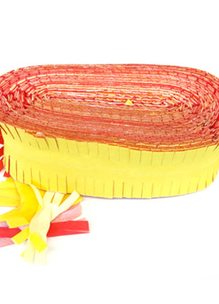 Crepe garland - 24 meters - red / white / yellow - Flame retardant