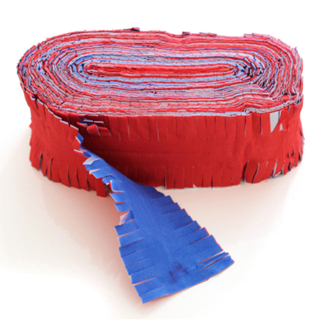 Crêpeslinger - 24 meter - rood / wit / blauw - Brandvertragend