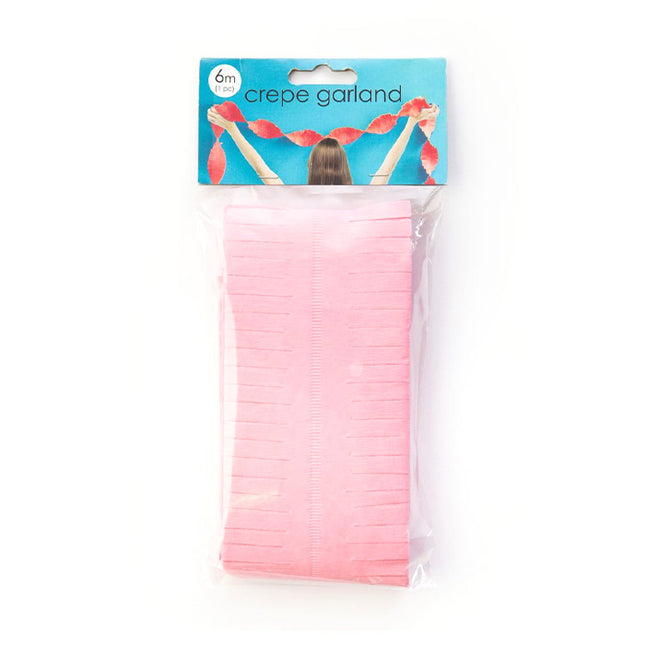 Crêpeslinger - 6 meter - roze