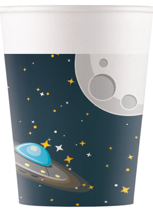 Space Travel Space Paper Cups - Pack of 8 - 200 ml