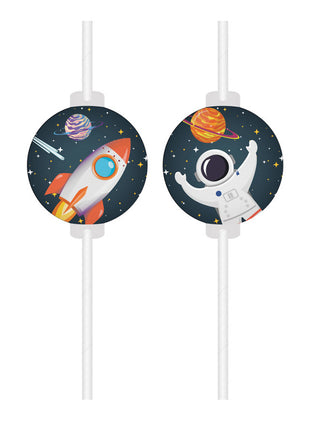 Space Travel Space Paper Straws - Pack of 4