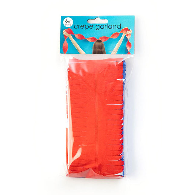 Crêpeslinger - 6 meter - rood/wit/blauw