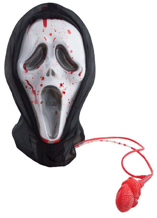 Mask scream with liquid blood