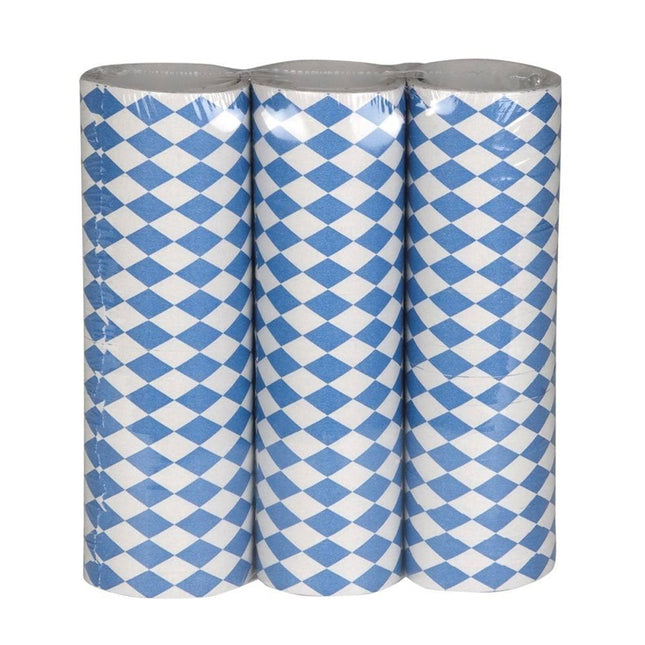 Serpentines - 3 rollen - wit/blauw geruit