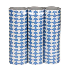 Serpentines - 3 rollen - wit/blauw geruit