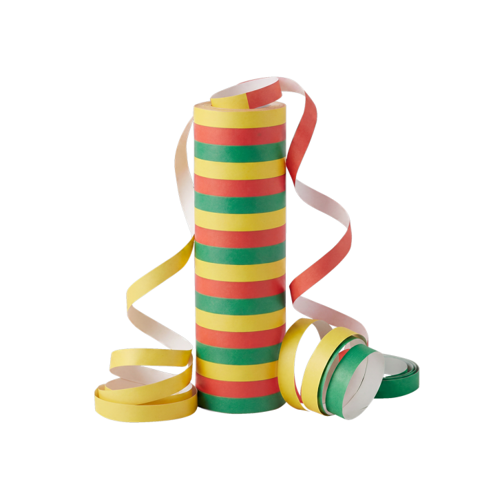 Serpentines Carnaval - rood geel groen - 3 stuks
