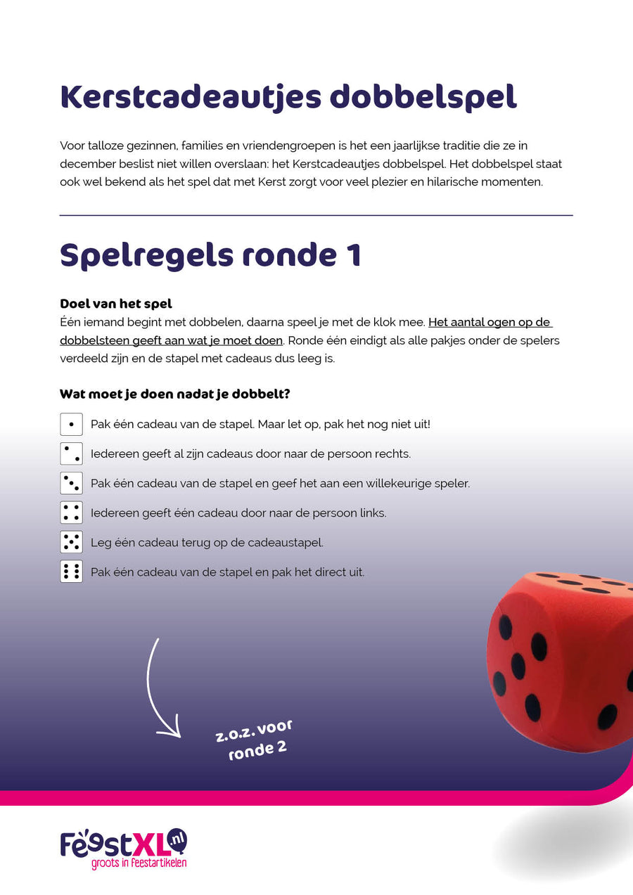 Kerstcadeautjes dobbelspel