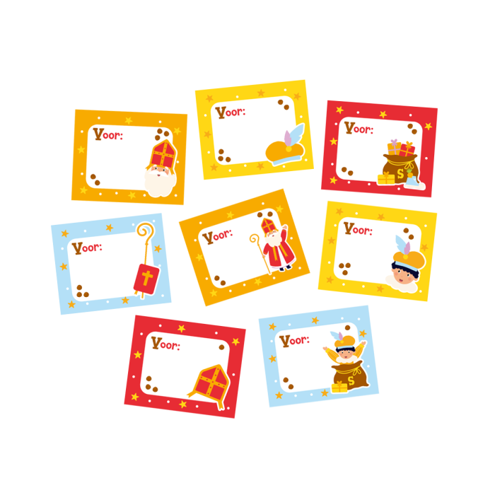 Sinterklaas naamstickers - 50 stickers