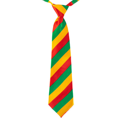 Carnaval stropdas rood/geel/groen - 40 x 10 cm
