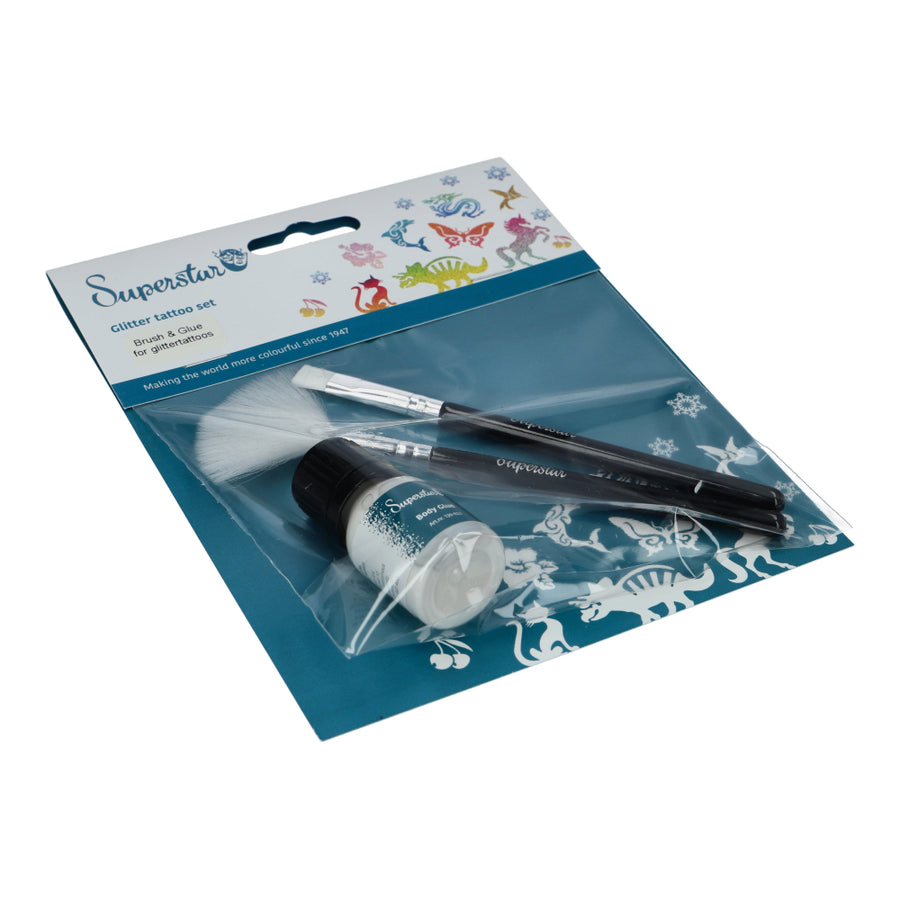 Superstar Borstel & Lijmset voor glittertattoo