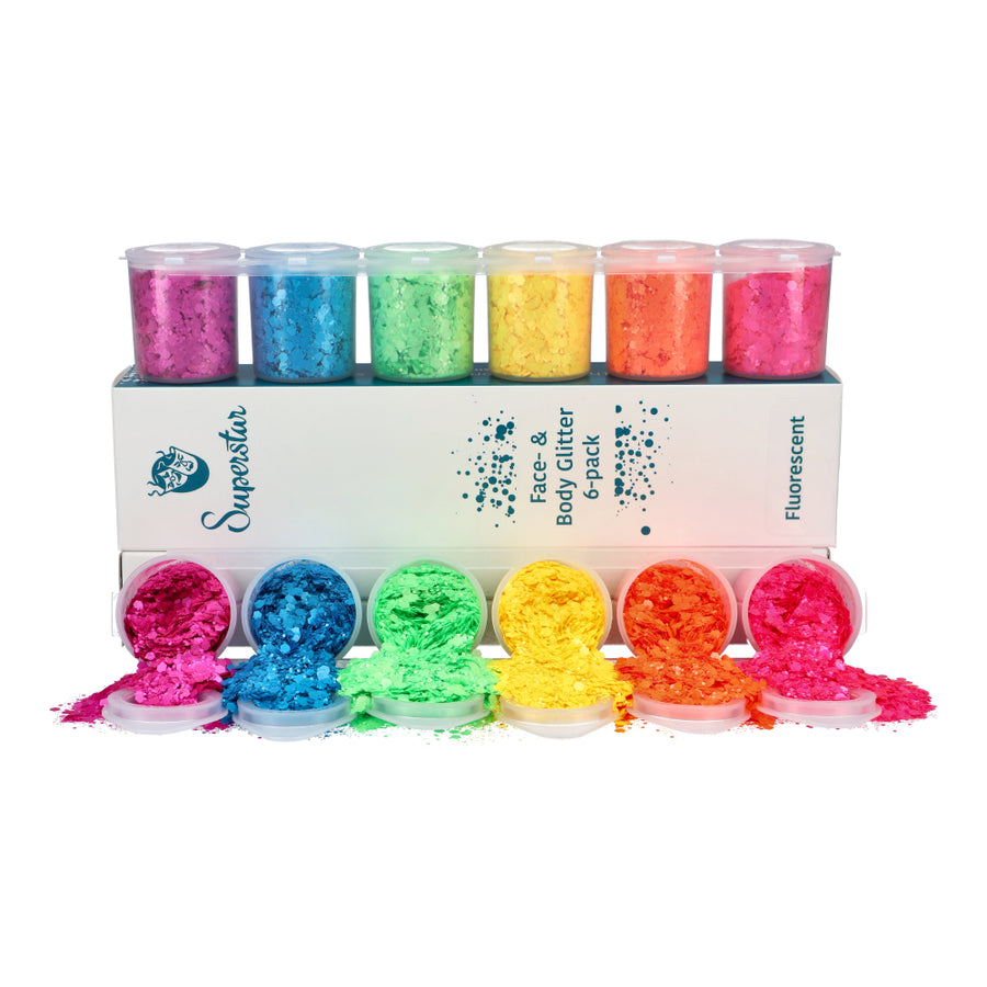 Superstar Chunky glitter 6-pack Fluor - 130 ml