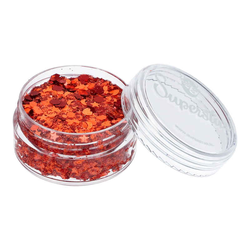 Superstar Chunky glittercrème Orange & Red - Kielegat - 10 ml