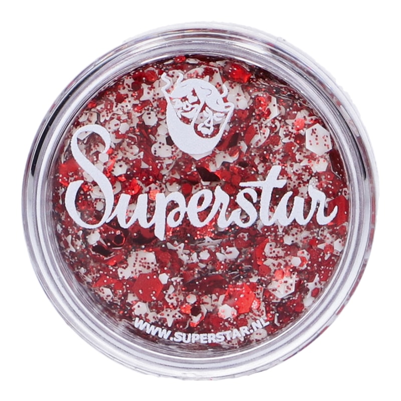 Superstar Chunky glittercrème Red & White - 10 ml