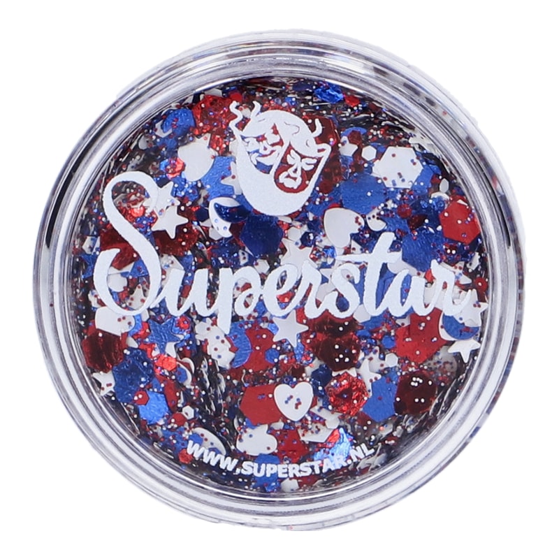 Superstar Chunky glittercrème Red, White & Blue - 10 ml