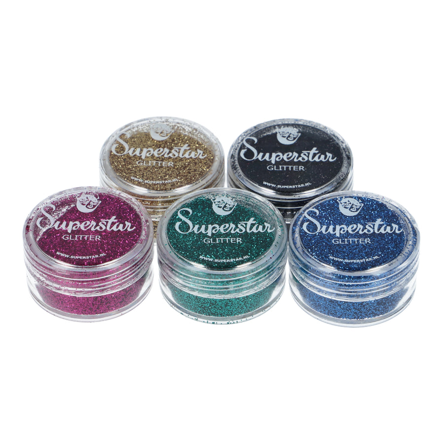 Superstar Glitterset Festive voor glitter tattoo - 5 x 5 ml